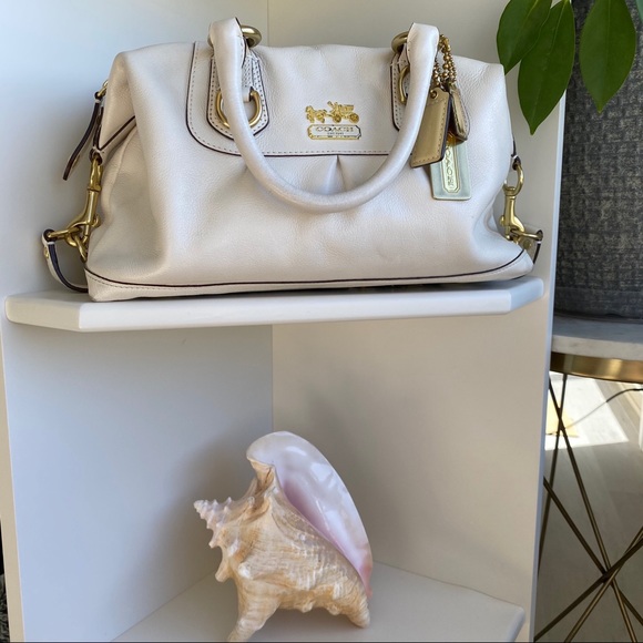 Coach Handbags - Coach Madison Sabrina Ivory Convertible Satchel